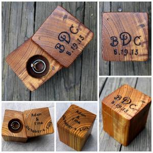 Ring Box Rustic Wood - Personalized Rustic Ring..