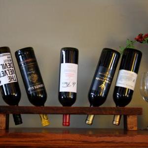 Personalized Wine Rack- Rustic Wood Wine Display -..